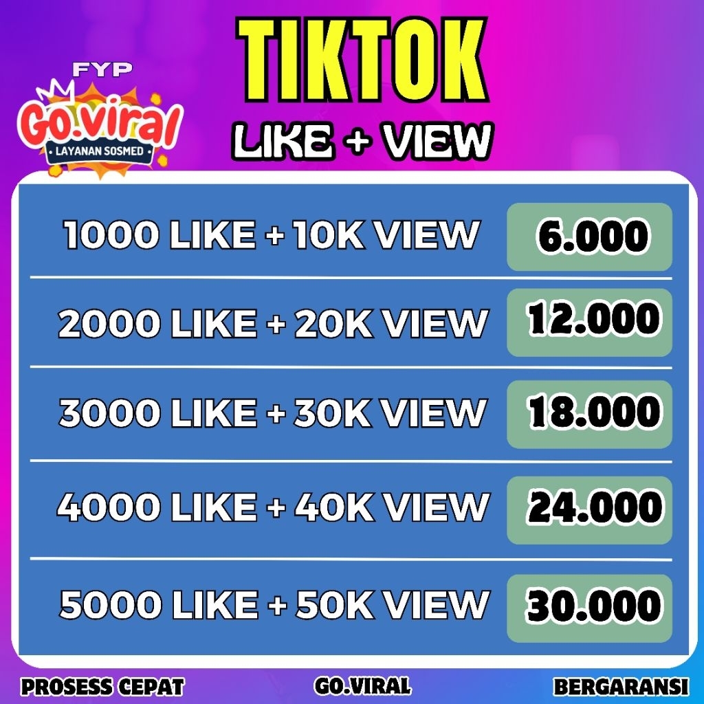 TIKTOK Like Tiktok Murah Proses Cepat Bergaransi