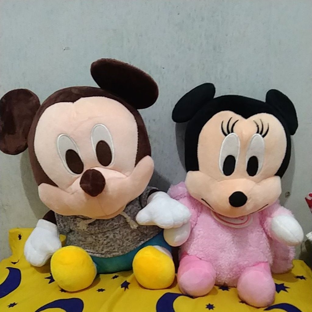 Boneka Mickey mouse & Minnie mouse lucu ORI