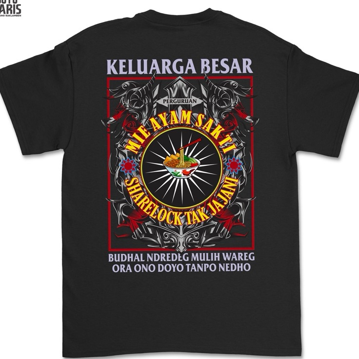 Katun Print Basic Kaos Perguruan Mie Ayam Sakti Ukuran S5XL