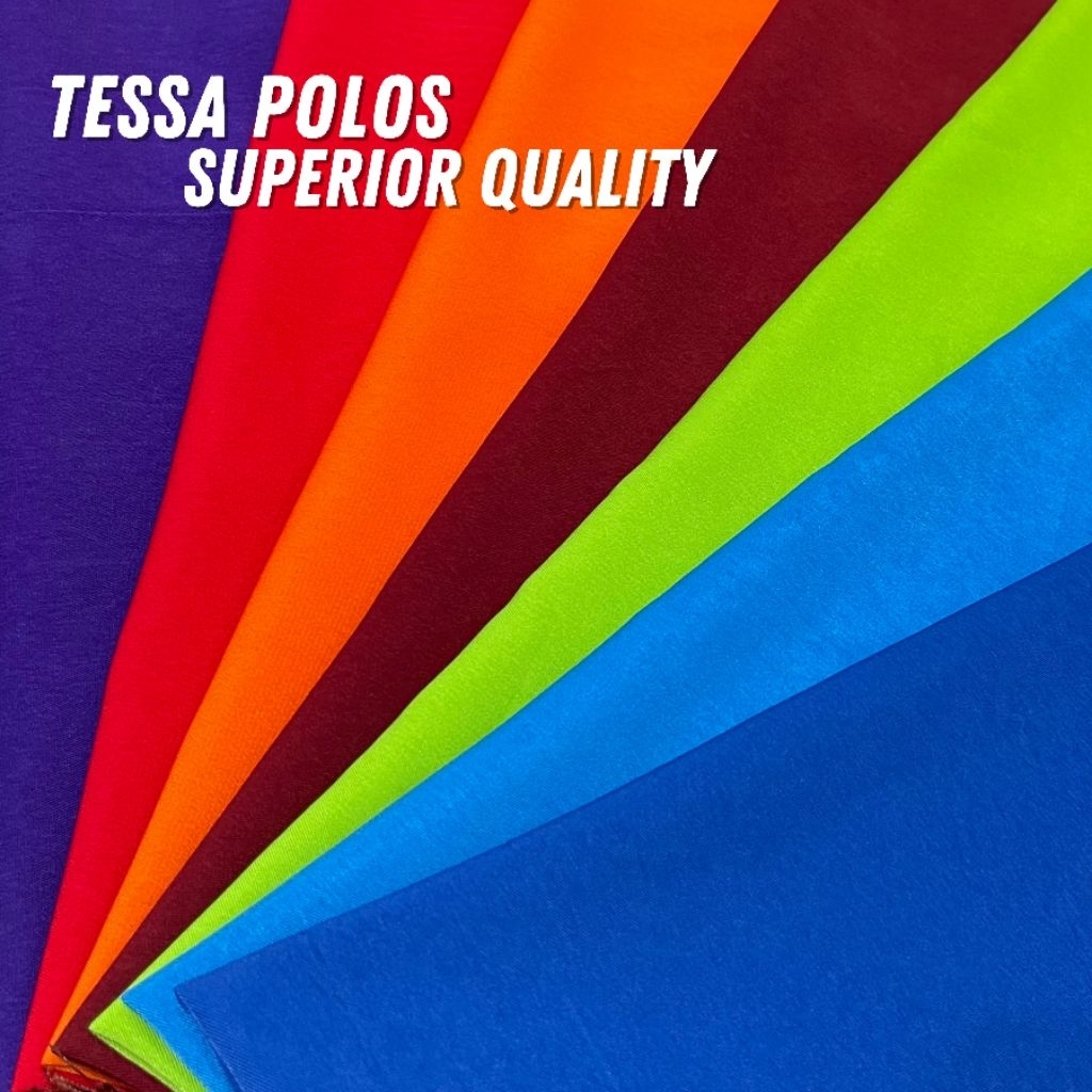 Kain Polos Tessa Superior Quality Bahan Halus Tebal Sedikit Mengkilat Untuk Seragam Lebar 1.15 Meter