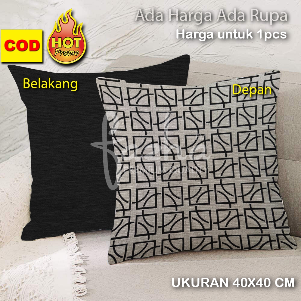 1 pcs Pillows Sarung Bantal Sofa Kursi Tamu Ekspor Mewah Modern Premium Motif Putih dan hitam polos 