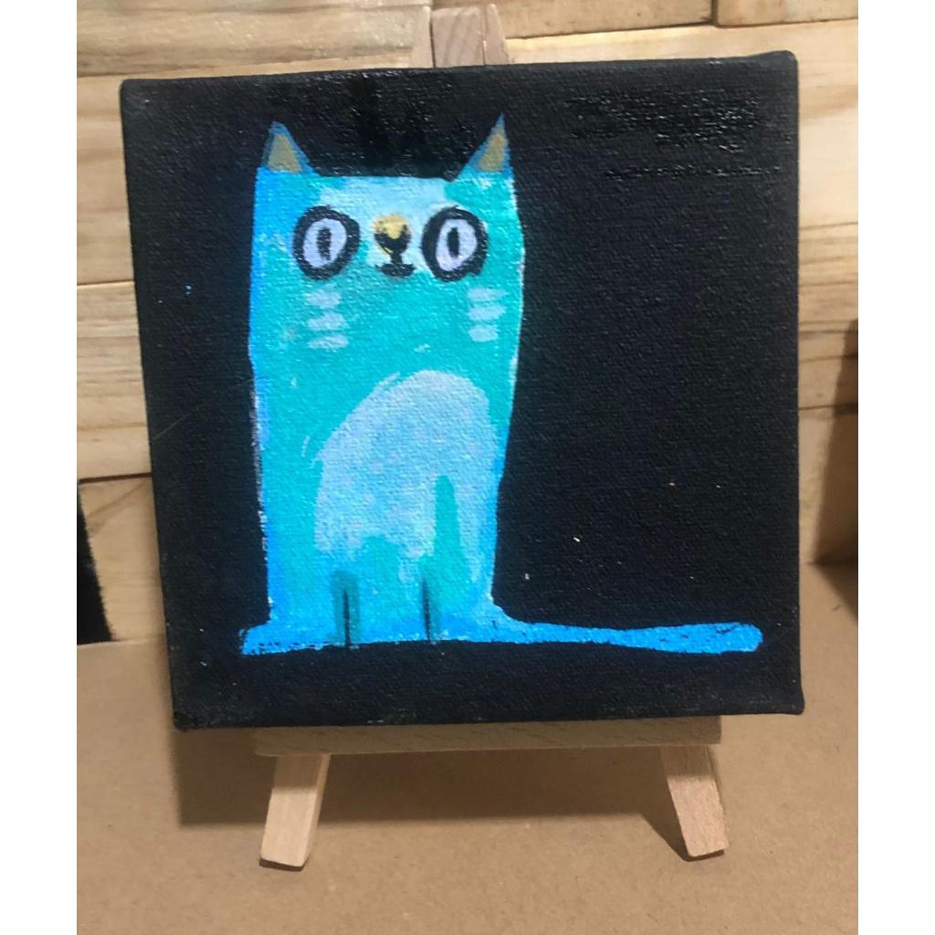 

Original Hand Painting. Acrylic on Canvas. Size: 10×10 cm. Bonus: Mont Marte easel.