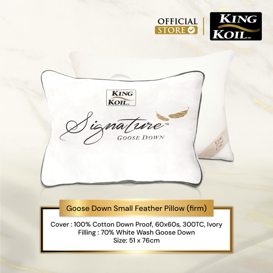 KING KOIL Goose Down Small Feather Pillow / Bantal Bulu Angsa