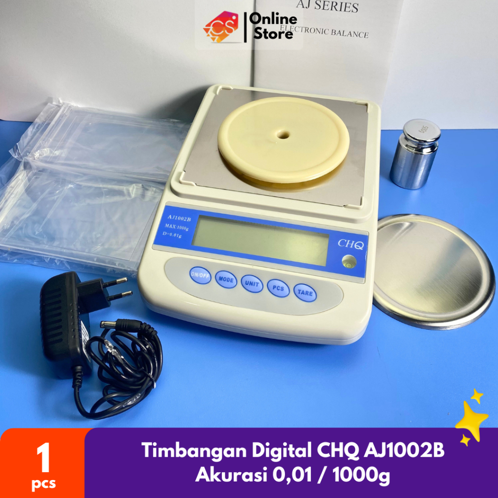 Timbangan Emas / Timbangan kadar Air Digital CHQ AJ1002B 1000g / 1kg (akurasi 0.01g)