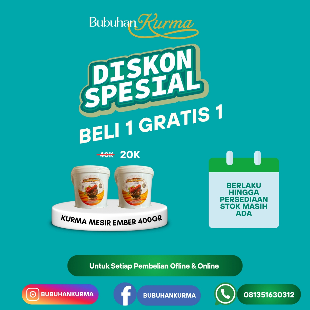 

Kurma Mesir Al Qassim Ember 400gr