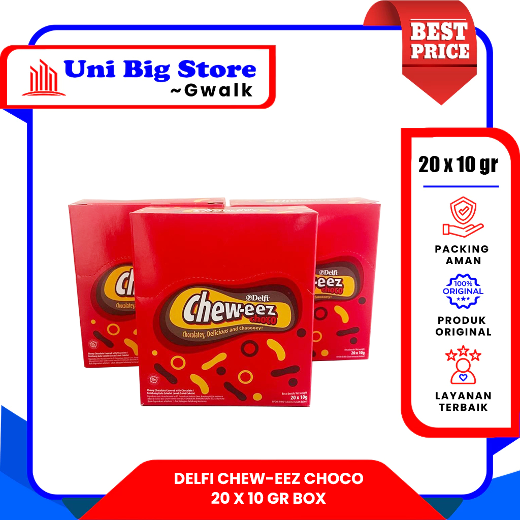

DELFI CHEWEEZ CHEW-EZZ LONG CHOCO COKLAT COKELAT BOX - (20 pcs x 10 gr)