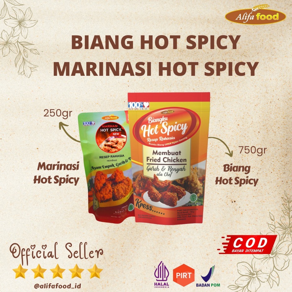 

ALIFA FOOD - BIANG HOT SPICY 750GR & MARINASI HOT SPICY 250GR