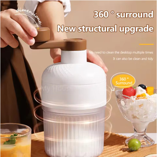 AL - Mesin Es Serut Penghancur Es / Alat Mini Pembuat Es Serut Milkshake yang Dioperasikan dengan Ta