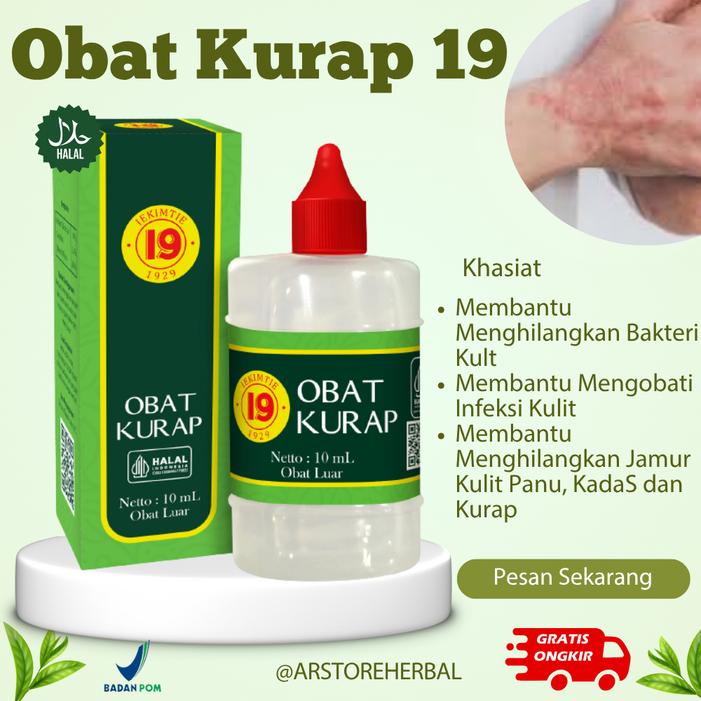 OBAT KURAP CAP 19 CAIR AMPUH UNTUK PANU KADAS KUTU AIR KURAP JAMUR KULIT