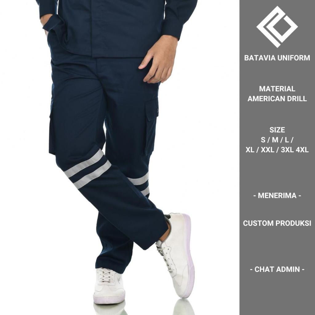 Celana Safety K3 Seragam Kerja Lapangan Tambang Warna Hitam Pria Wanita Cewek Cowok