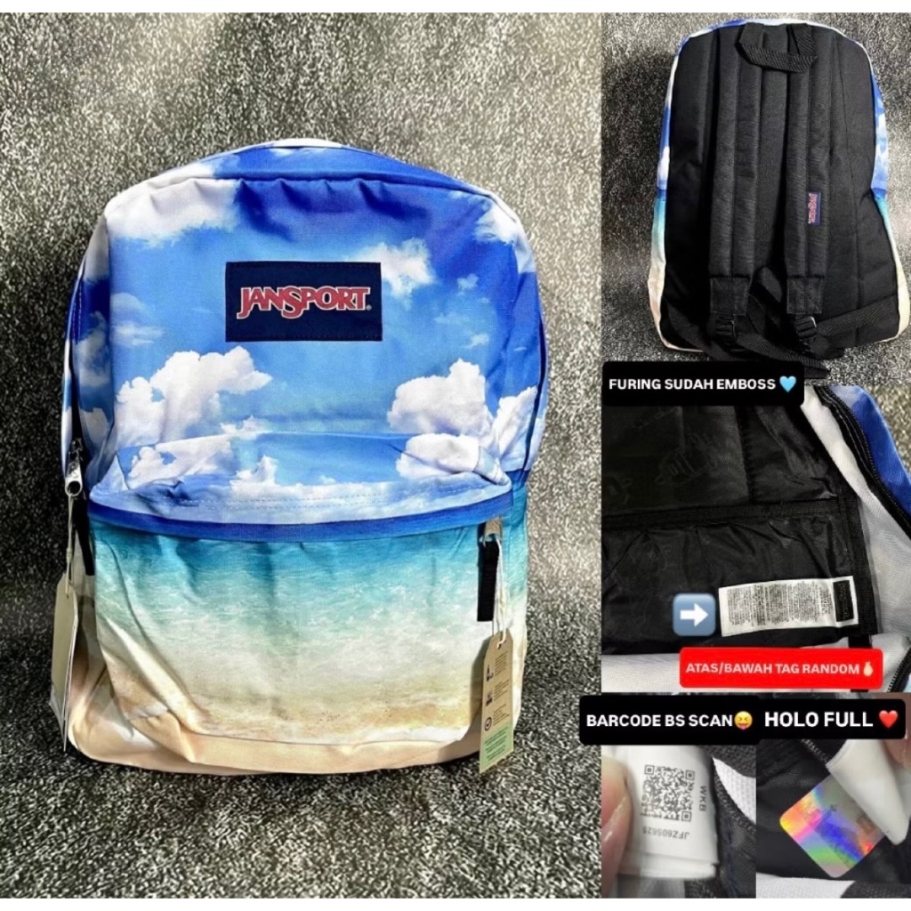 TAS RANSEL JS JANSPORT SPORTS BAGS MOTIF PANTAI ORIGINAL BACKPACK / TAS RANSEL PRIA WANITA
