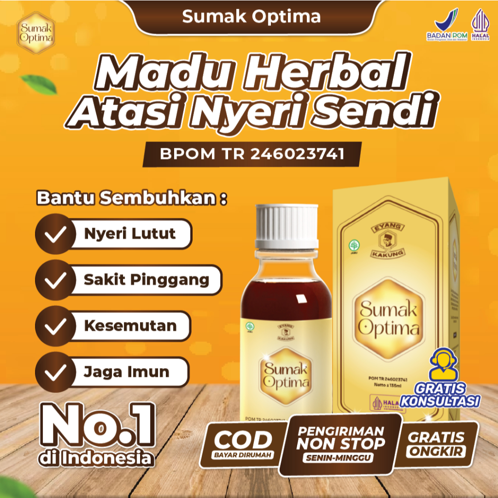 

F_daybose - Sumak Optima Madu Herbal 135ml Atasi Nyeri Lutut Pinggang & Sendi Kesemutan