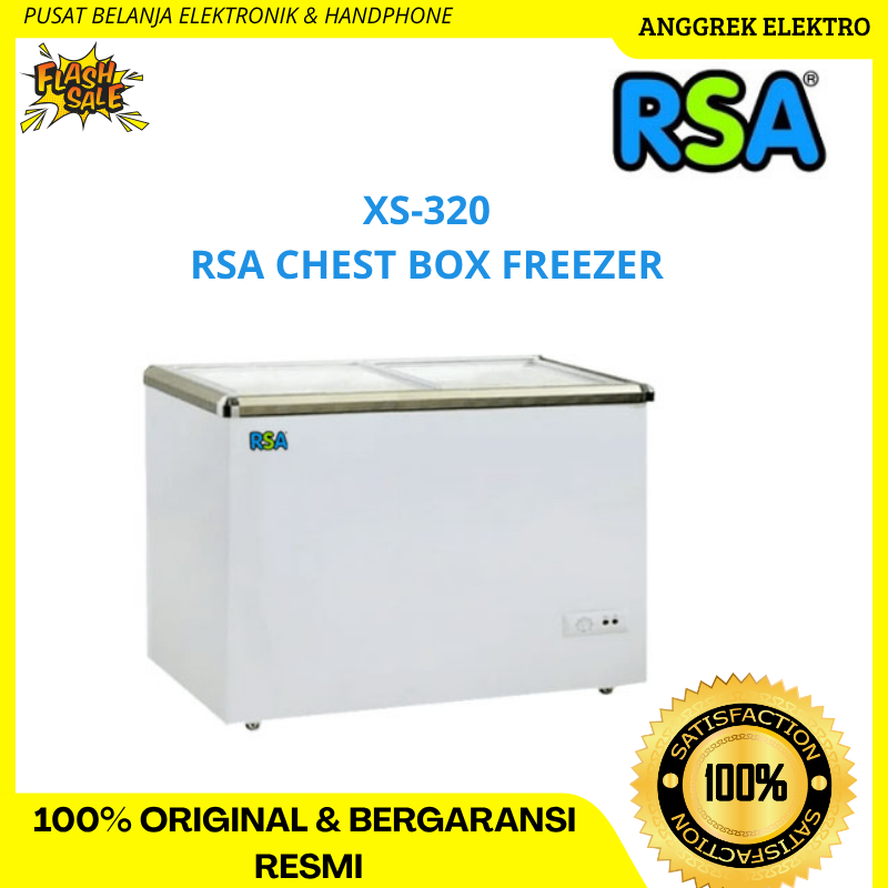 RSA Chest Freezer Pintu Sliding kaca XS-320 Kapasitas 300 Liter GARANSI RESMI