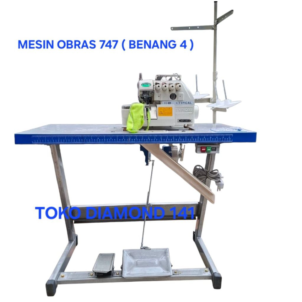 Mesin Obras Typical 747  Benang 4 Seken Komplit