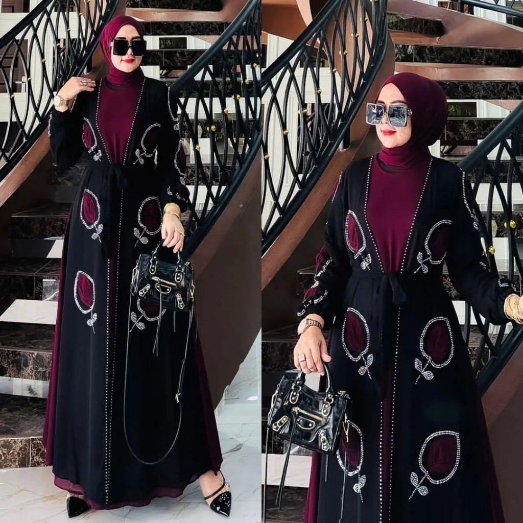 ZAHIRA DRESS gamis abaya motif terbaru 2025/abaya terbaru lebaran 2025/abaya turki mewah import/Othe