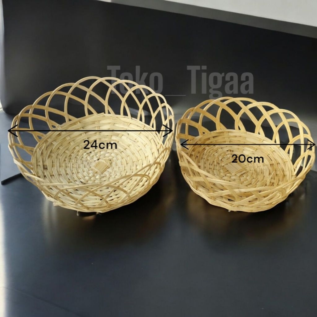 ANYAMAN BAMBU UKURAN SEDANG DAN BESAR MCD Wadah Hantaran Keranjang Buah Sayur Multifungsi
