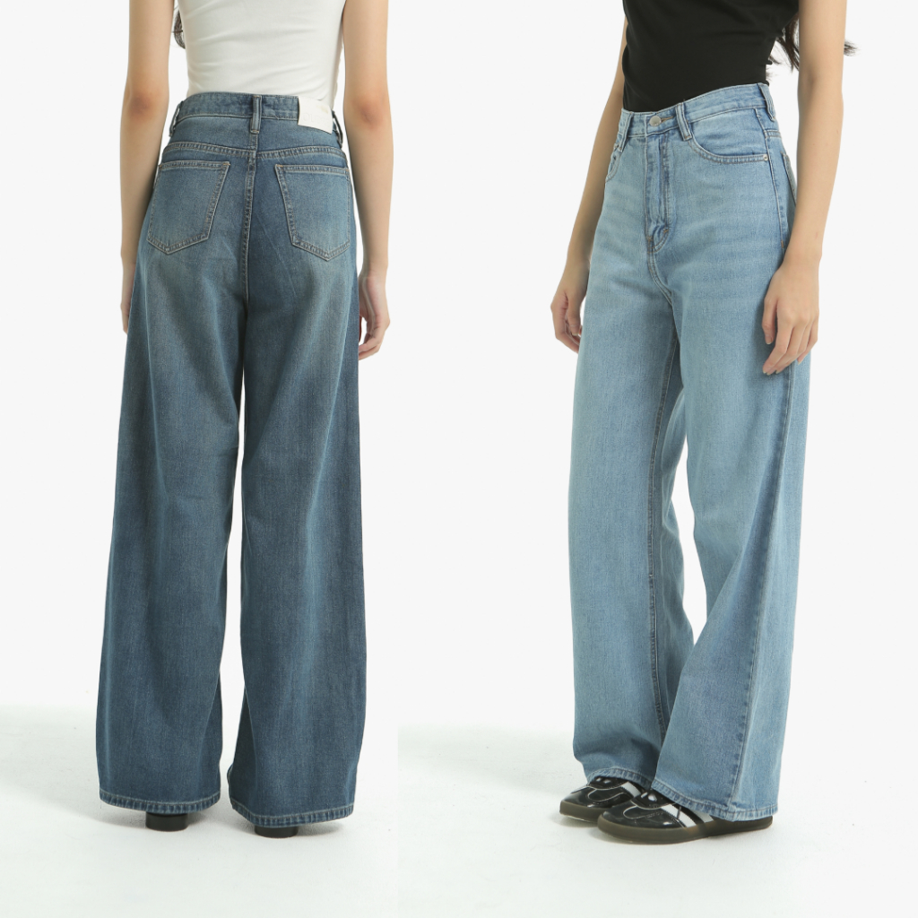 BECK BAGGY JEANS – OUDRE | 2 colors | Wide-legged | High-waisted Jeans | Celana Panjang Jeans Wanita