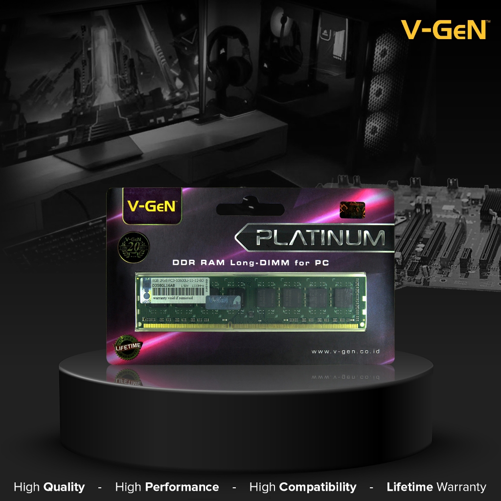DDR3 8GB PC-10600/1333Mhz RAM PC/Komputer V-GeN Longdimm DDR3L 8 GB 1333 MHz PLATINUM