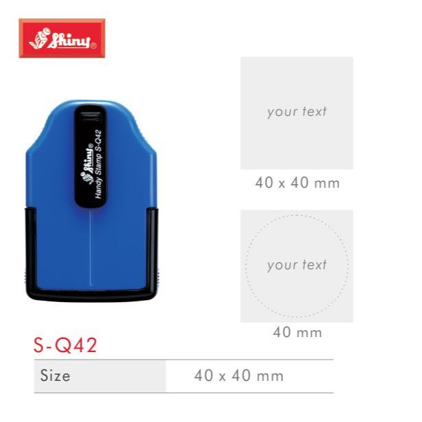 

Stempel Custom Nama & Logo 40mmx40mm Handy Stamp (SHINY S-Q42)