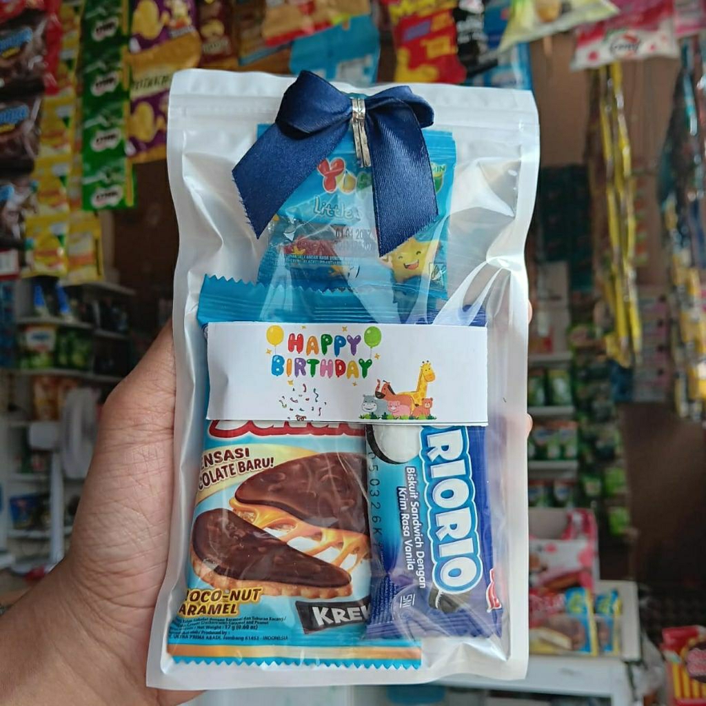 MINI GIFT SNACK HAMPERS / SNACK GIFT ULANG TAHUN MIN. ORDER 10 PCS MINI HAMPERS PARCEL ANAK PARCEL U