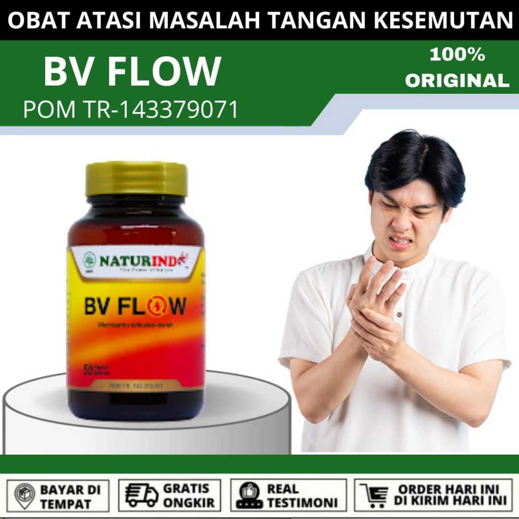 Obat Kesemutan di Tangan dan kaki Kebas Bengkak Baal Kaku Sirkulasi Darah Jamu Herbal BV FLOW
