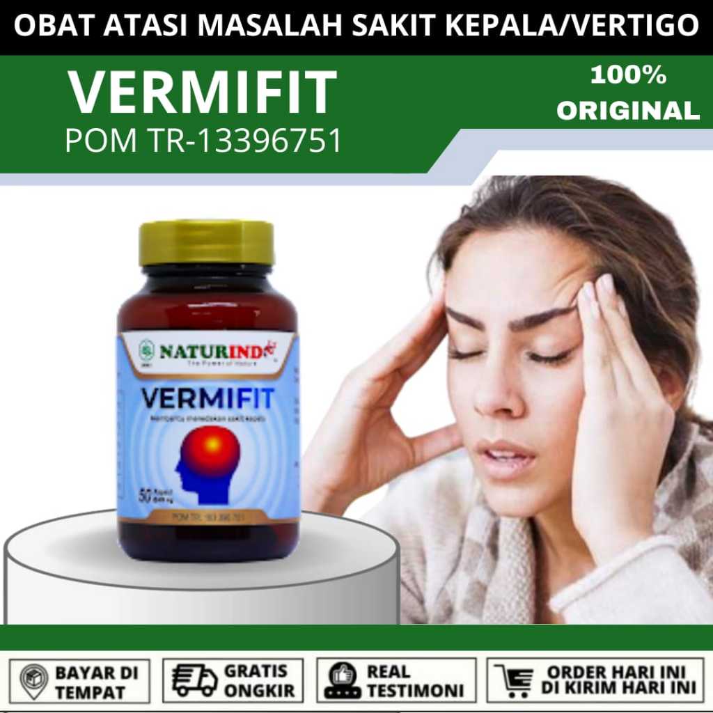 Obat Vertigo Paling Ampuh Migrain Pusing Menahun Keleyengan Sakit Kepala Cluster Jamu Herbal VERMIFI