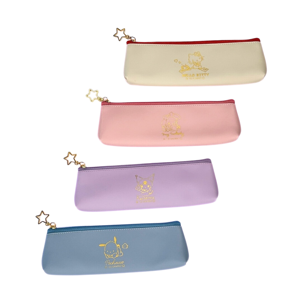 

Pencil Case Slim Sanrio Cinnamoroll Kuromi Hello Kitty Leather Kotak Pensil Pouch Limited Edition