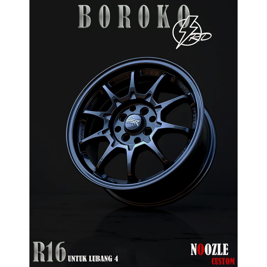 Velg Mobil R16 Lubang 4 HSR Boroko SRD Ring 16 Pelek Racing Jazz Brio Avanza