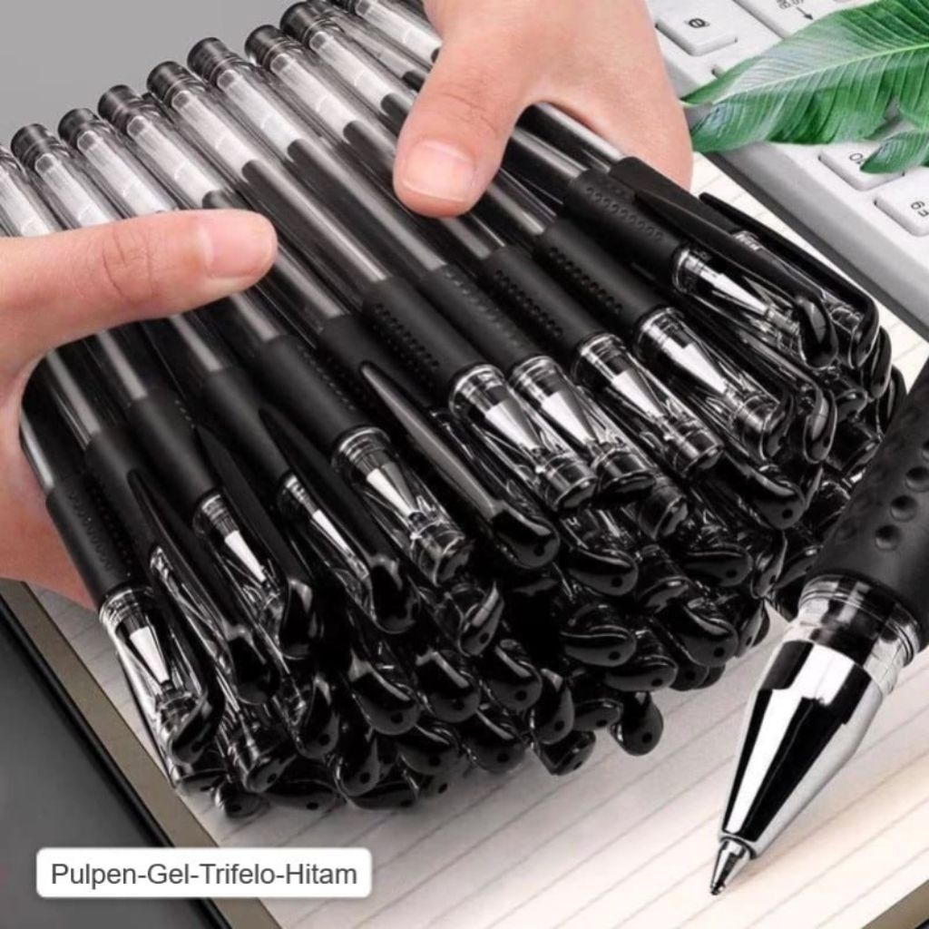 

PULPEN BOLPEN BOLPOIN TRIFELO GEL HITAM GROSIR (isi 20pcs)
