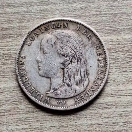 Koin Perak 1 Gulden Wilhelmina 1897