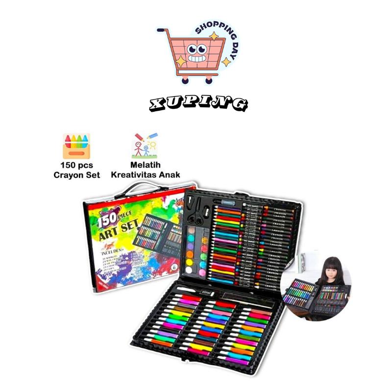 

Edukasi Anak Crayon Set 150pcs ART SET ANAK 150 PCS SPIDOL CRAYON SET MENGGAMBAR / Crayon Spidol