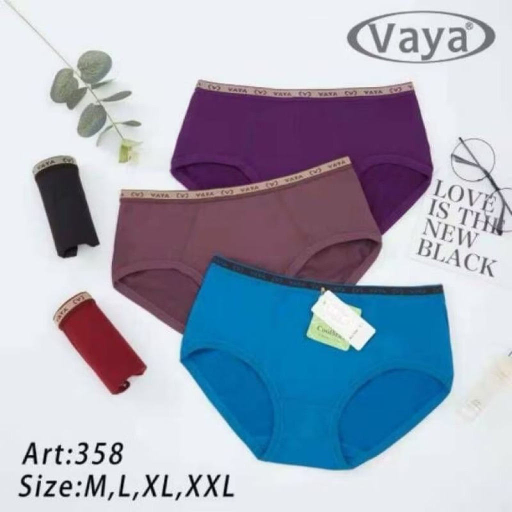 VAYA (12PCS) CELANA DALAM WANITA TIPE ART 3583  VAYA SOFT ORIGINAL /KOLOR CEWEK WANITA VAYA SOFT KAR