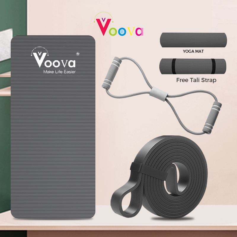 VOOVA Set Olahraga Fitness/ Alat Olahrga/ Paket Olahraga Matras dengan Tali Yoga Elastis/ Paket Seha