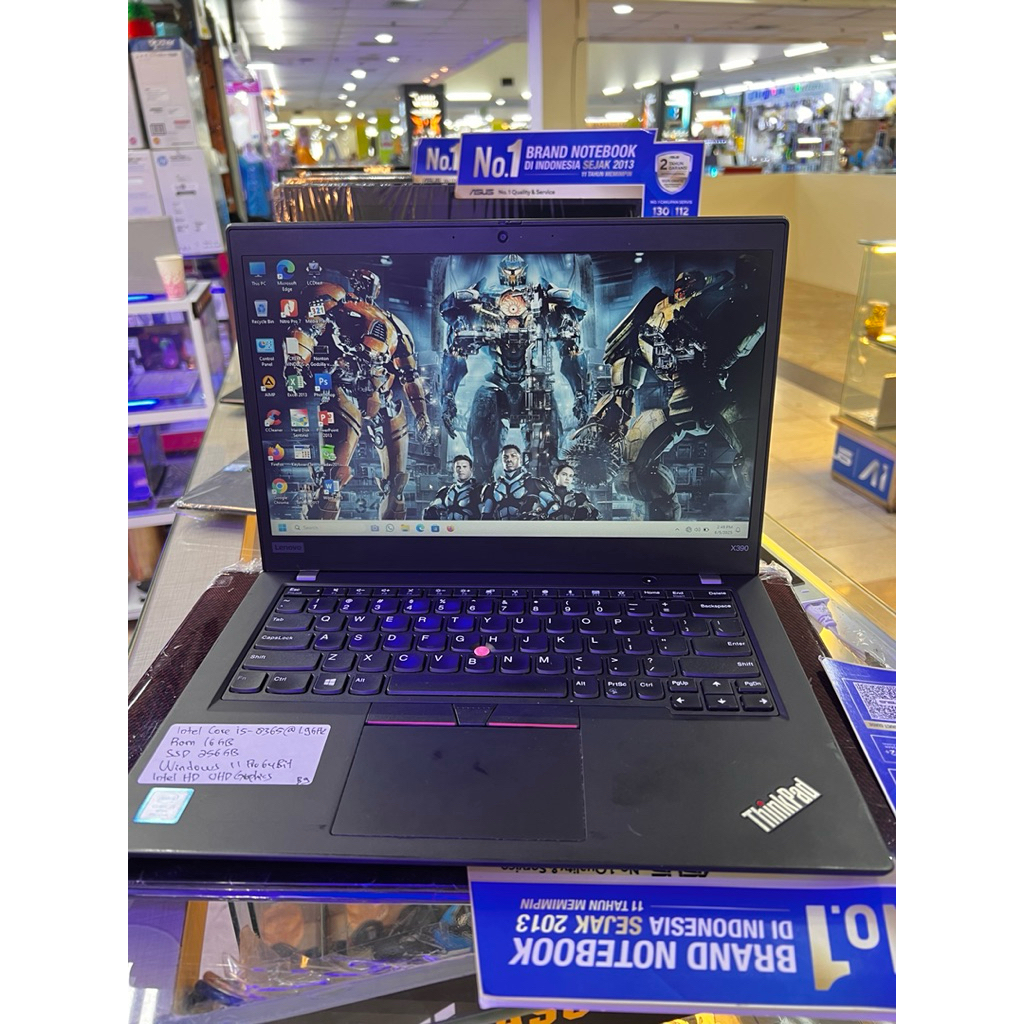 PROMO LAPTOP SLIM LENOVO X390 CORE I5-8365 RAM 16GB SSD 256