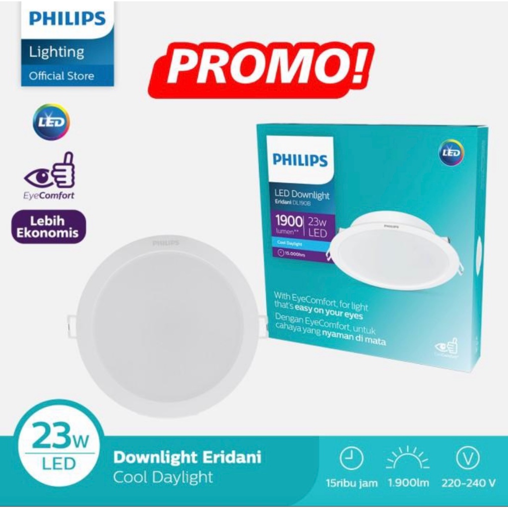 Lampu Philips Downlight Eridani 23 watt Putih Cool Daylight 6500k