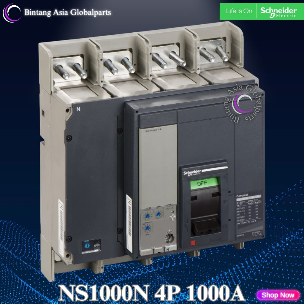 MCCB 4p 1000a Schneider NS1000N Manual Original / MCCB 4 Phase 1000 Ampere NS1000 / Breaker 4 Pole 1