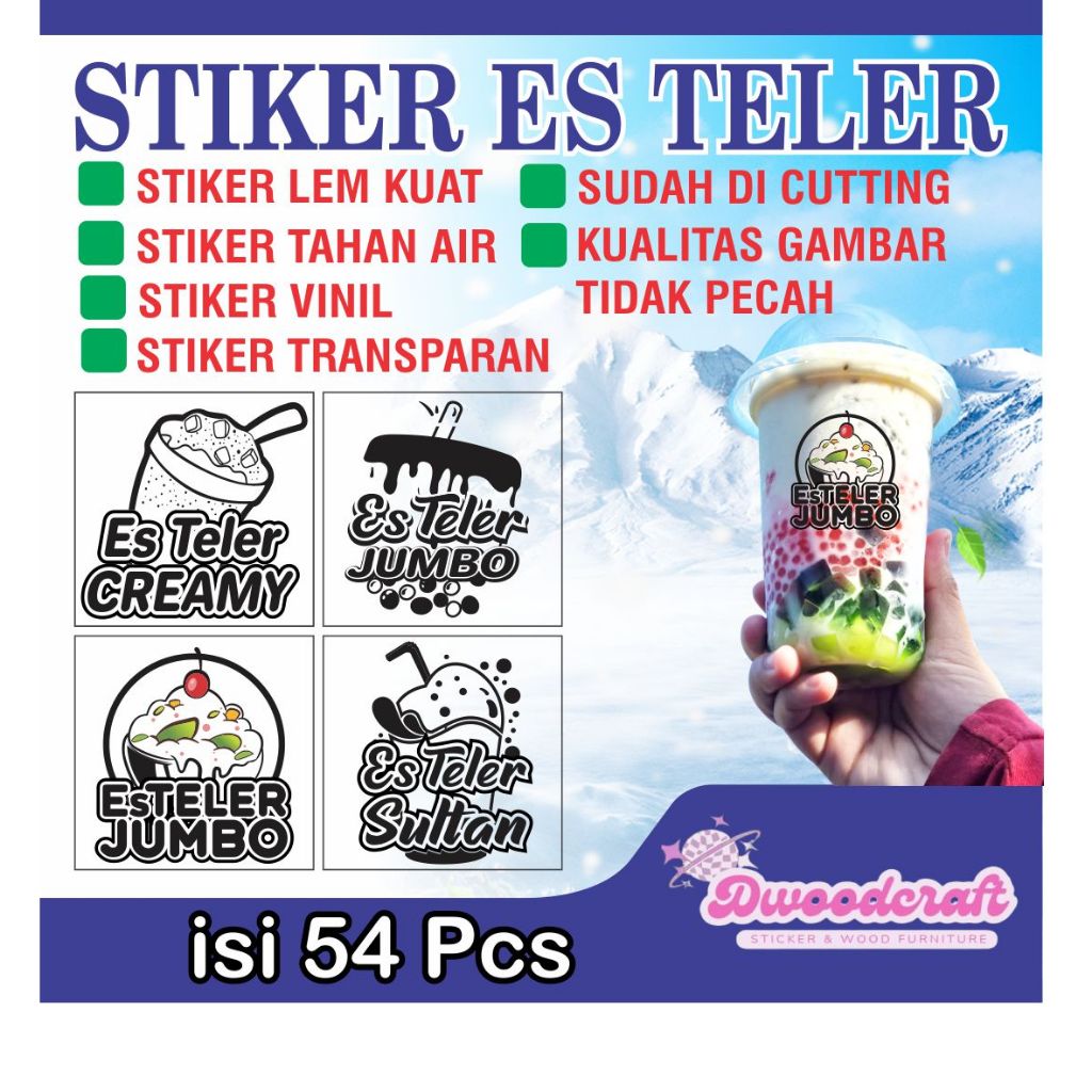 

STIKER GELAS CUP ES TELER | STIKER TRANSPARAN | STIKER CUP GELAS ES