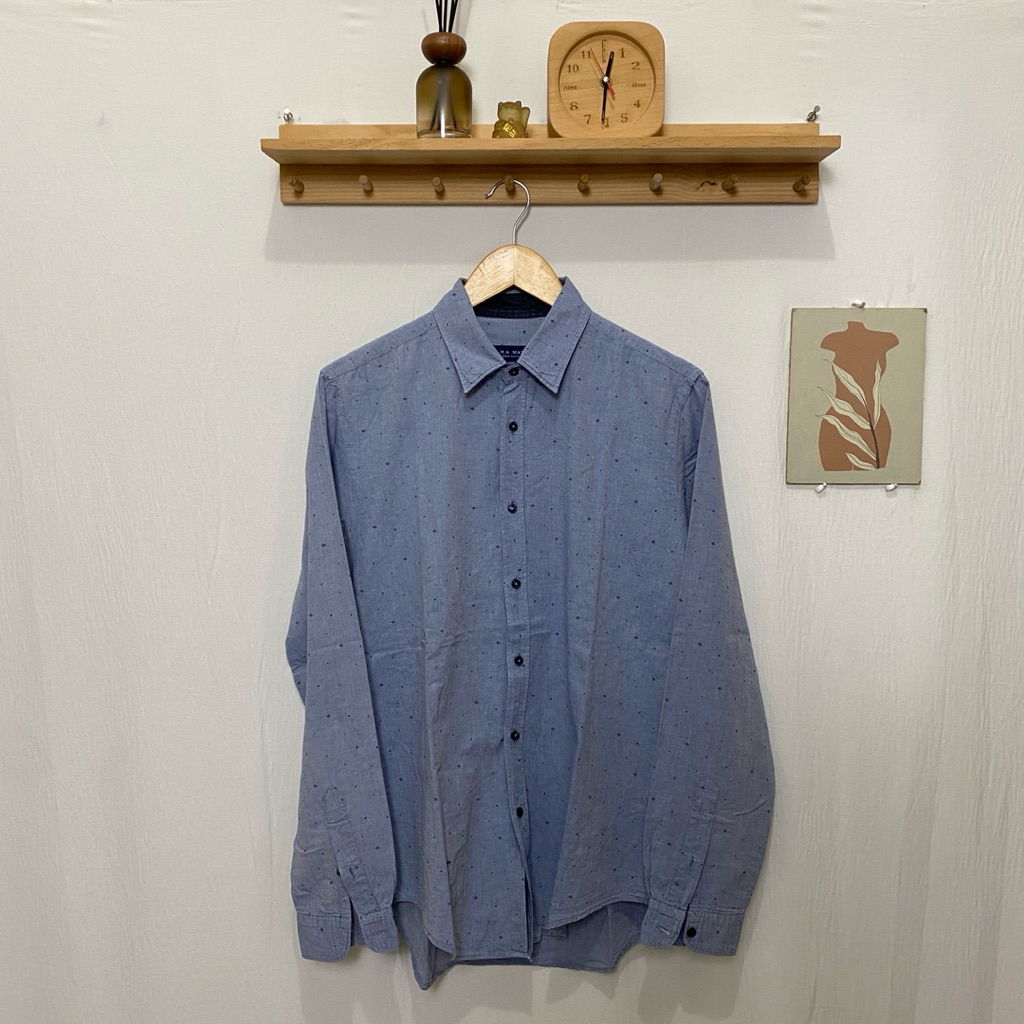 kemeja panjang pria ZARA MAN original size L kondisi bagus