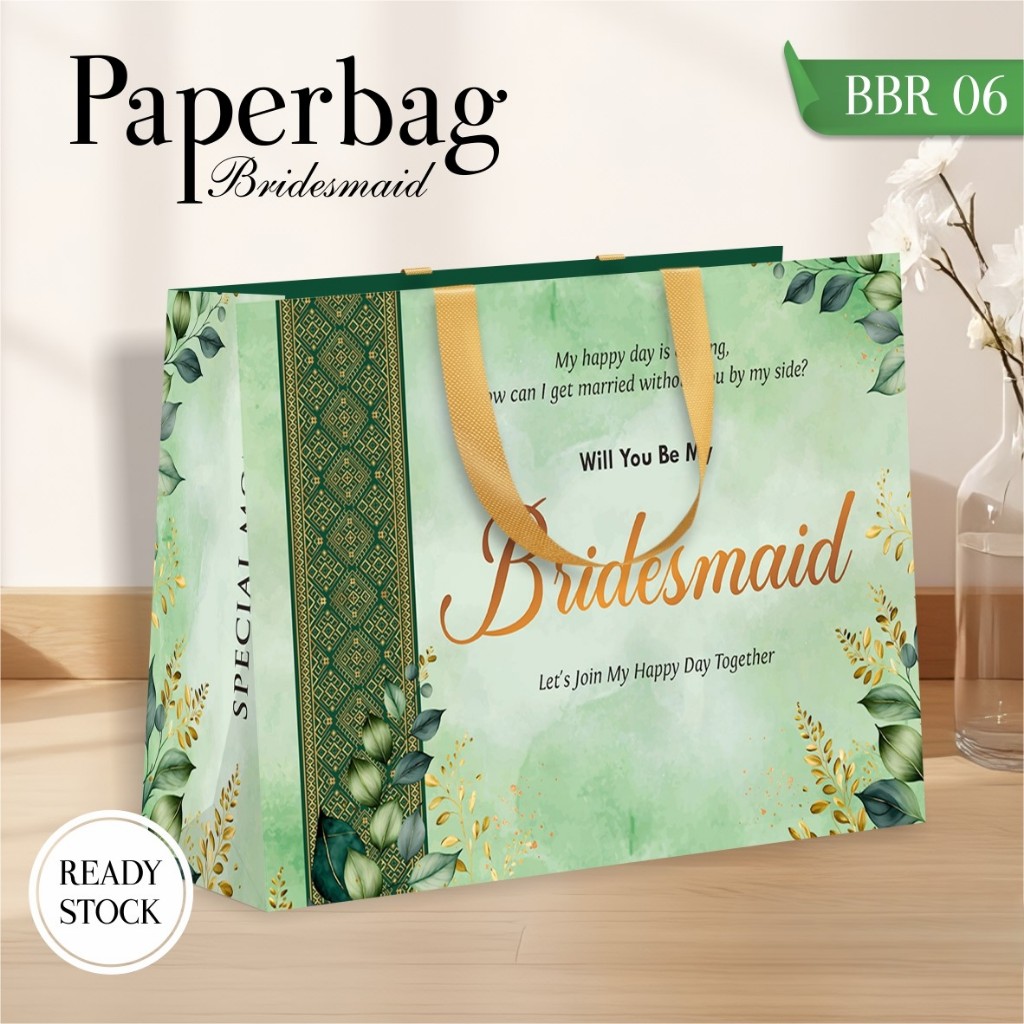 

TAS BRIDESMAID SIMPLE ELEGANT - PAPER BAG BRIDESMAID FULL COLOUR - PAPERBAG BBR READY STOCK - BBR 06