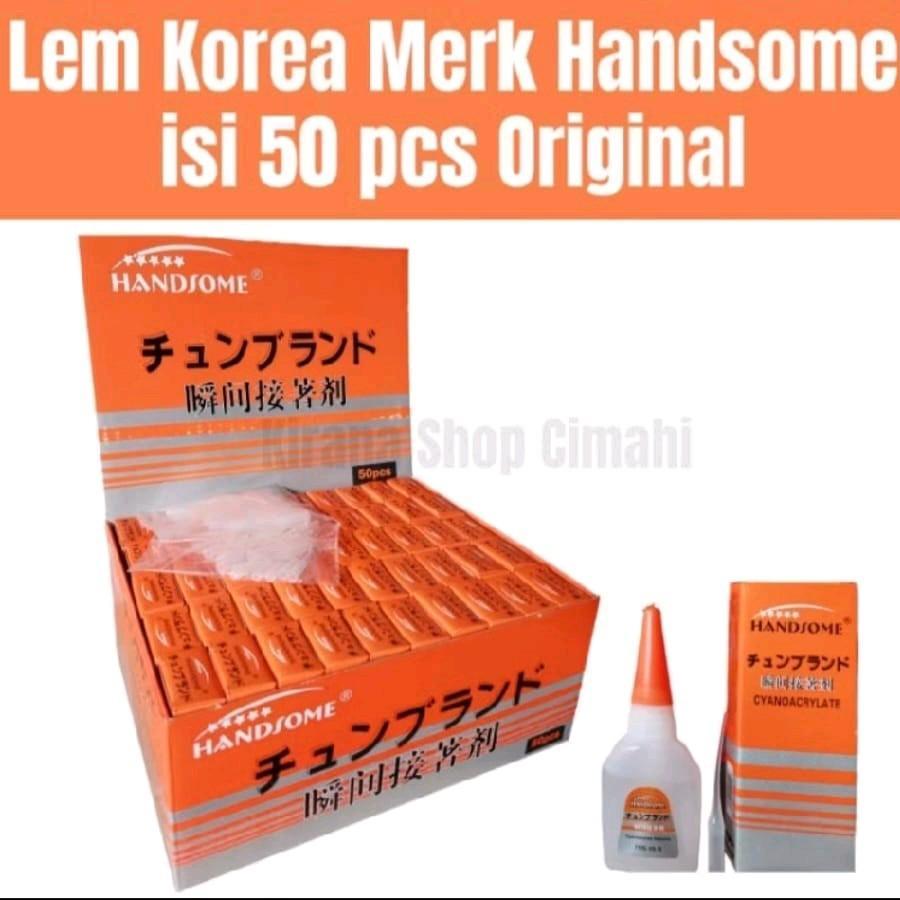 

LEM Korea Merk Handsome ORI 1 BOX isi 50 ( LIMA PULUH ) pcs / Lem
