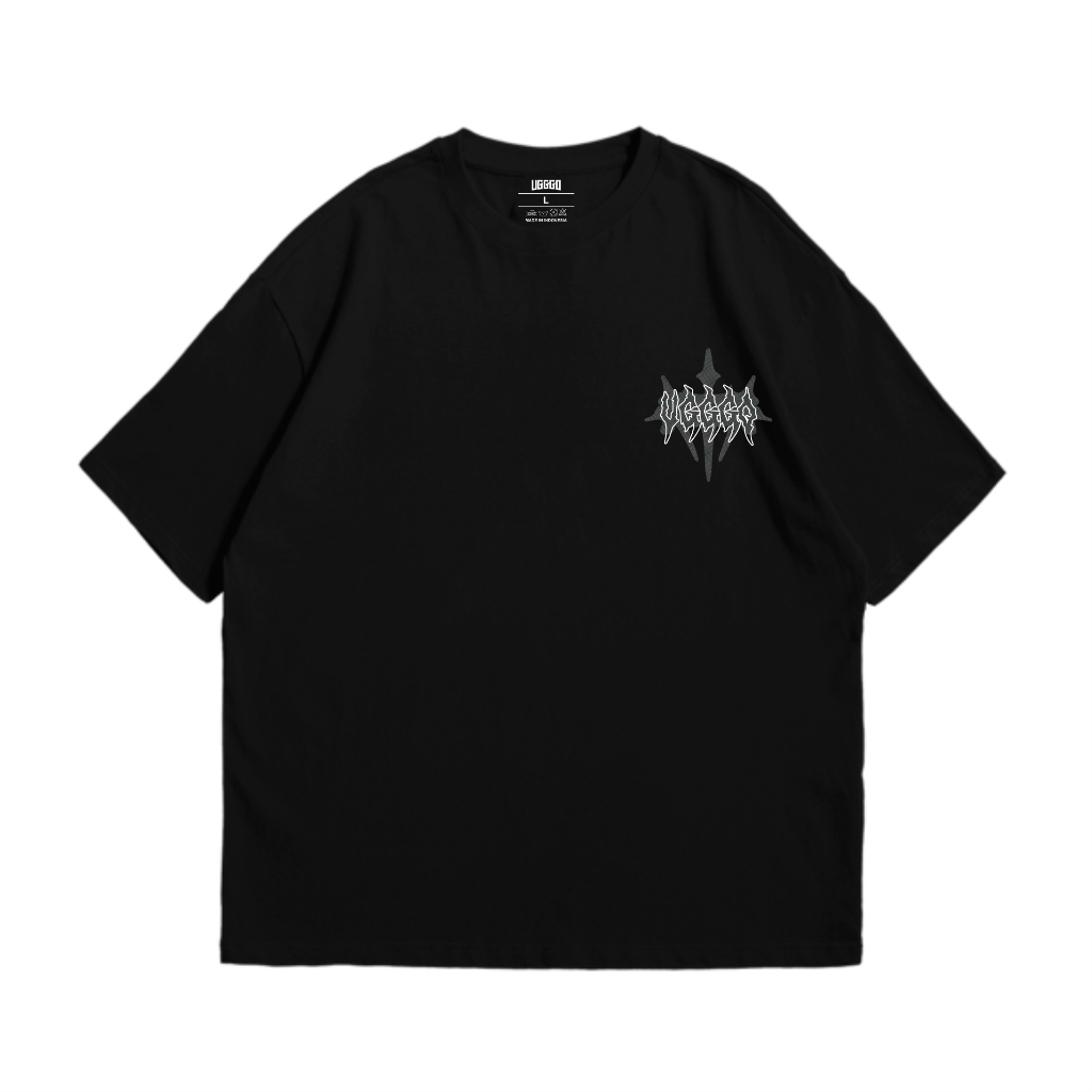 UGGGO - T-shirt Oversize Gothic Punk Metal Look Kekinian | Kaos Distro Pria dan Wanita