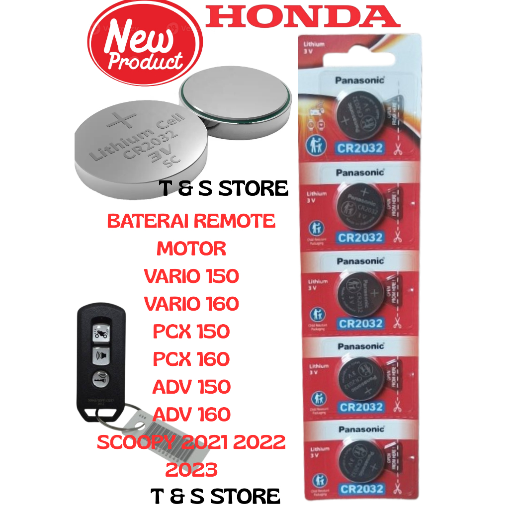 Batu Baterai Batre Remot Motor Keyless HONDA VARIO PCX ADV SCOOPY STYLO 150 160 CC Original