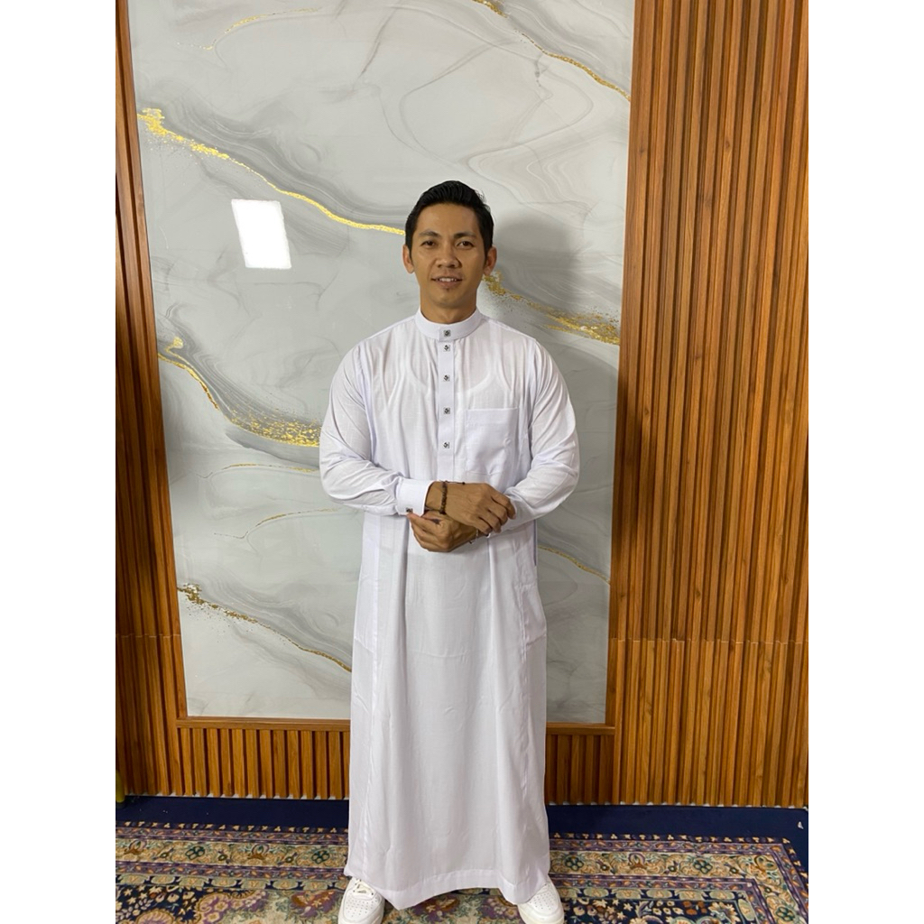 Jubah athar series putih jubah putih jubah panjang jubah emboss jubah premium jubah viral