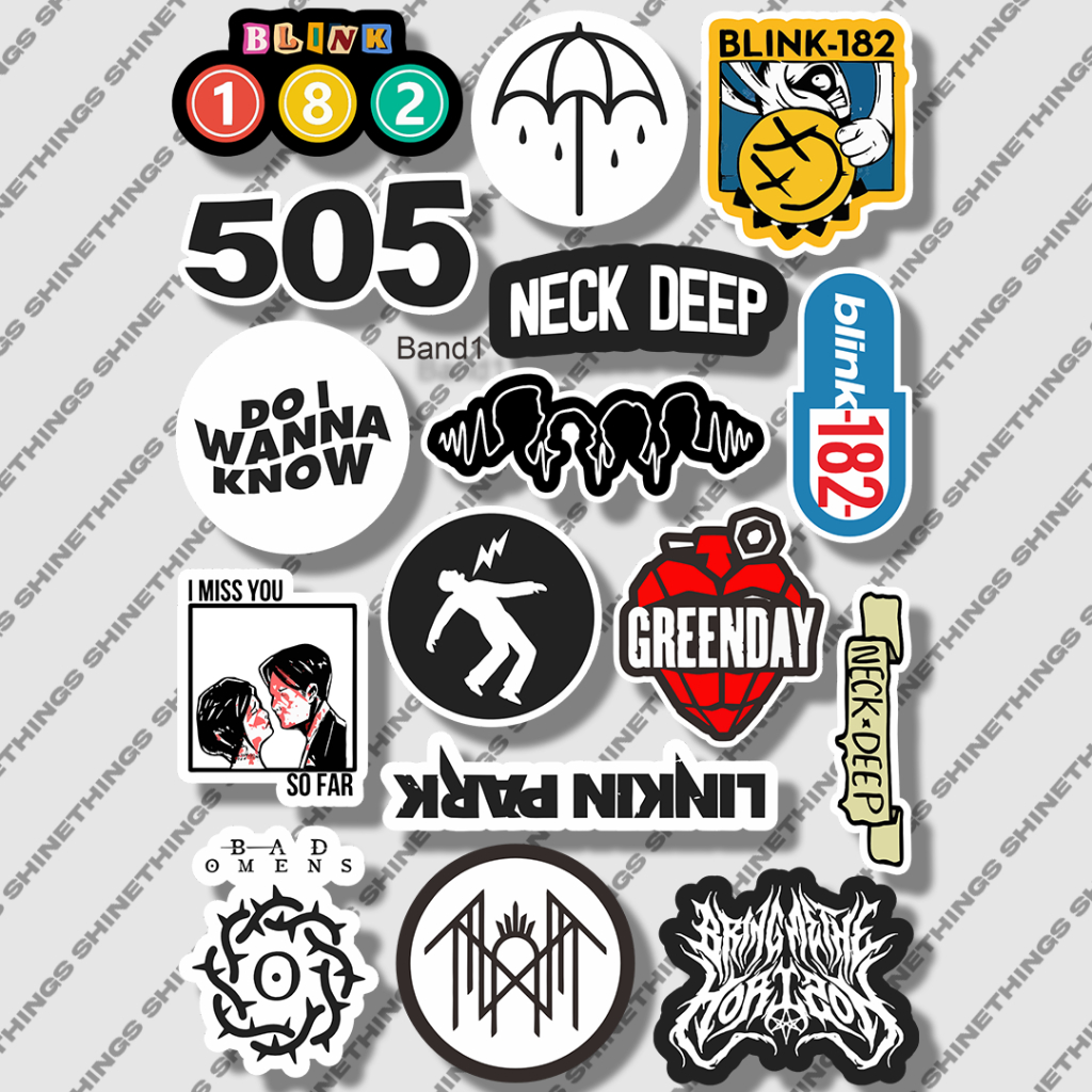

stiker pack band bmth artic monkeys mcr lp || stiker band helm anti air