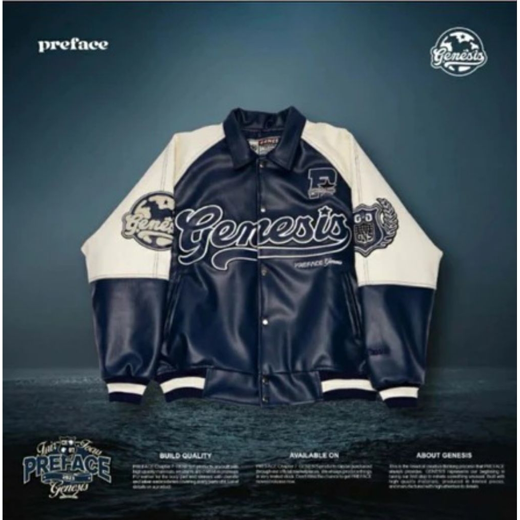 Preface Wearhouse Genesis Varsity Leather Jacket SIZE L