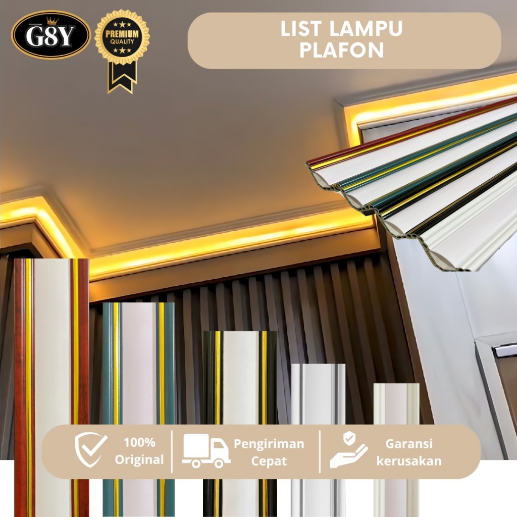List Lampu Plafon PVC / List Gold / List Lampu LED
