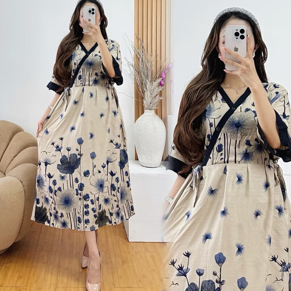 DASTER MOTIF KERAH V/DASTER TERBARU RAYON SUPER