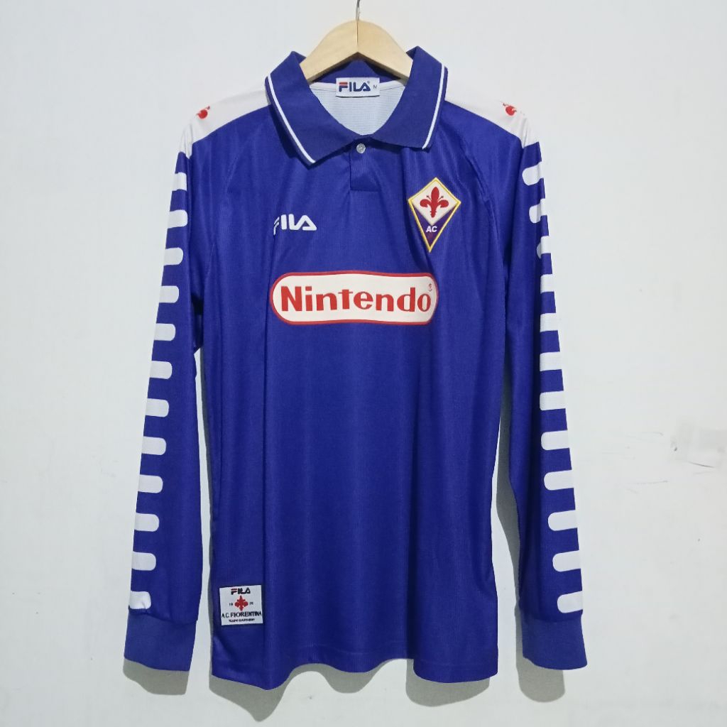 Jersey Fiorentina Home 1998/1999 Long Sleeve Nameset Batistuta Jersey Retro Fiorentina