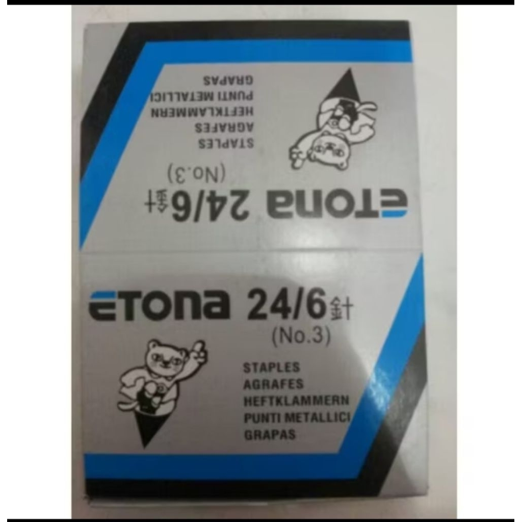 

ISI STAPLES 24/6 /NO.3 ETONA ( HARGA 20 KOTAK KECIL )