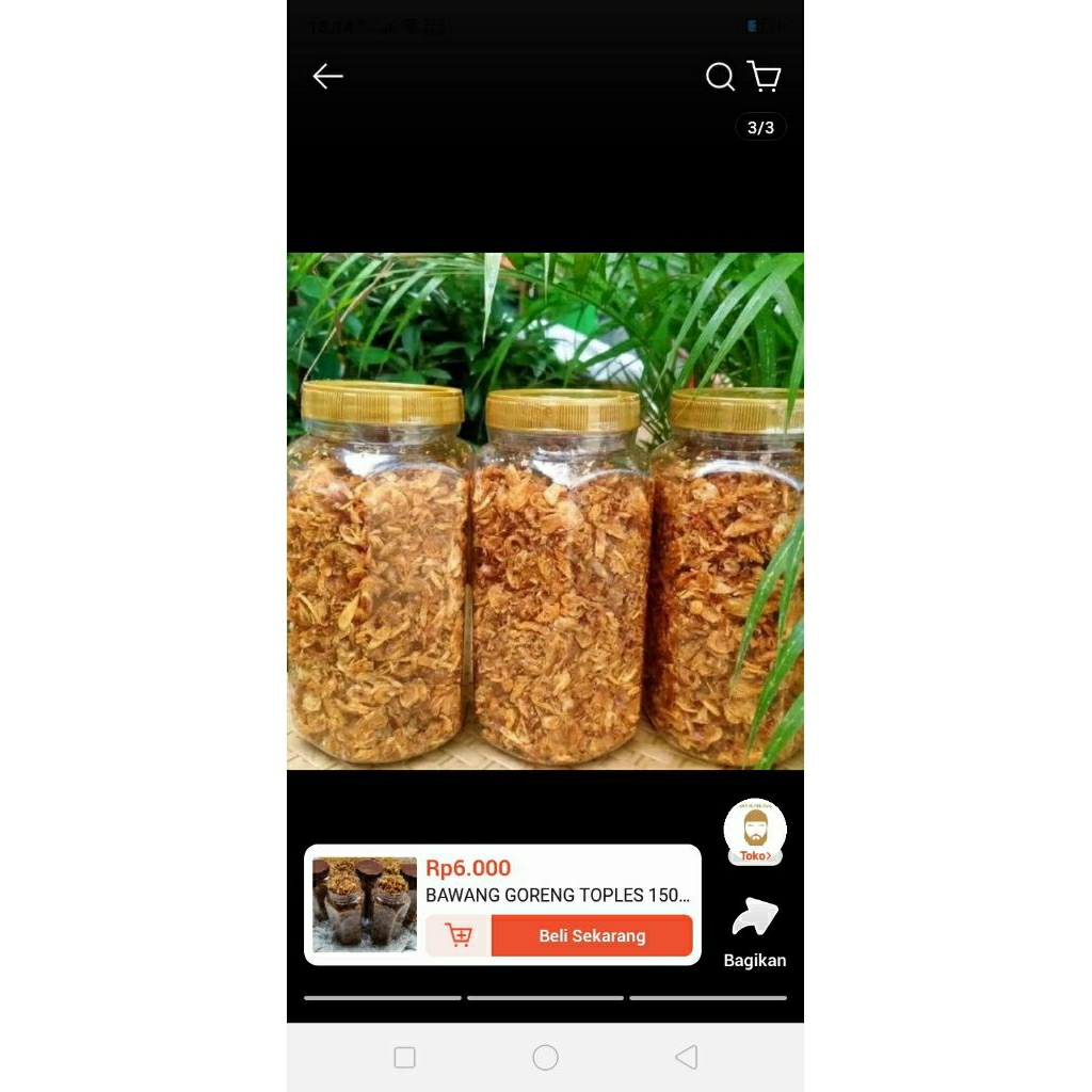 

bawang goreng asli toples kecil